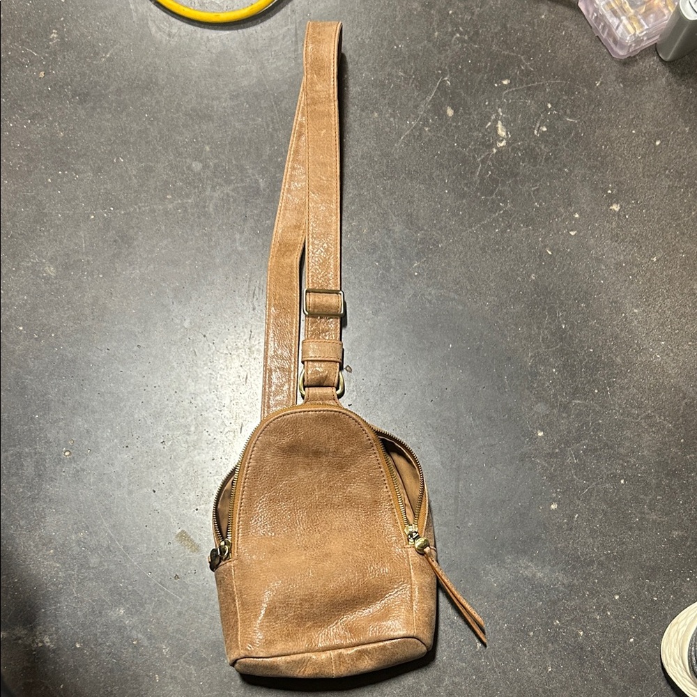 HOBO Stylish Tan Leather Sling Bag